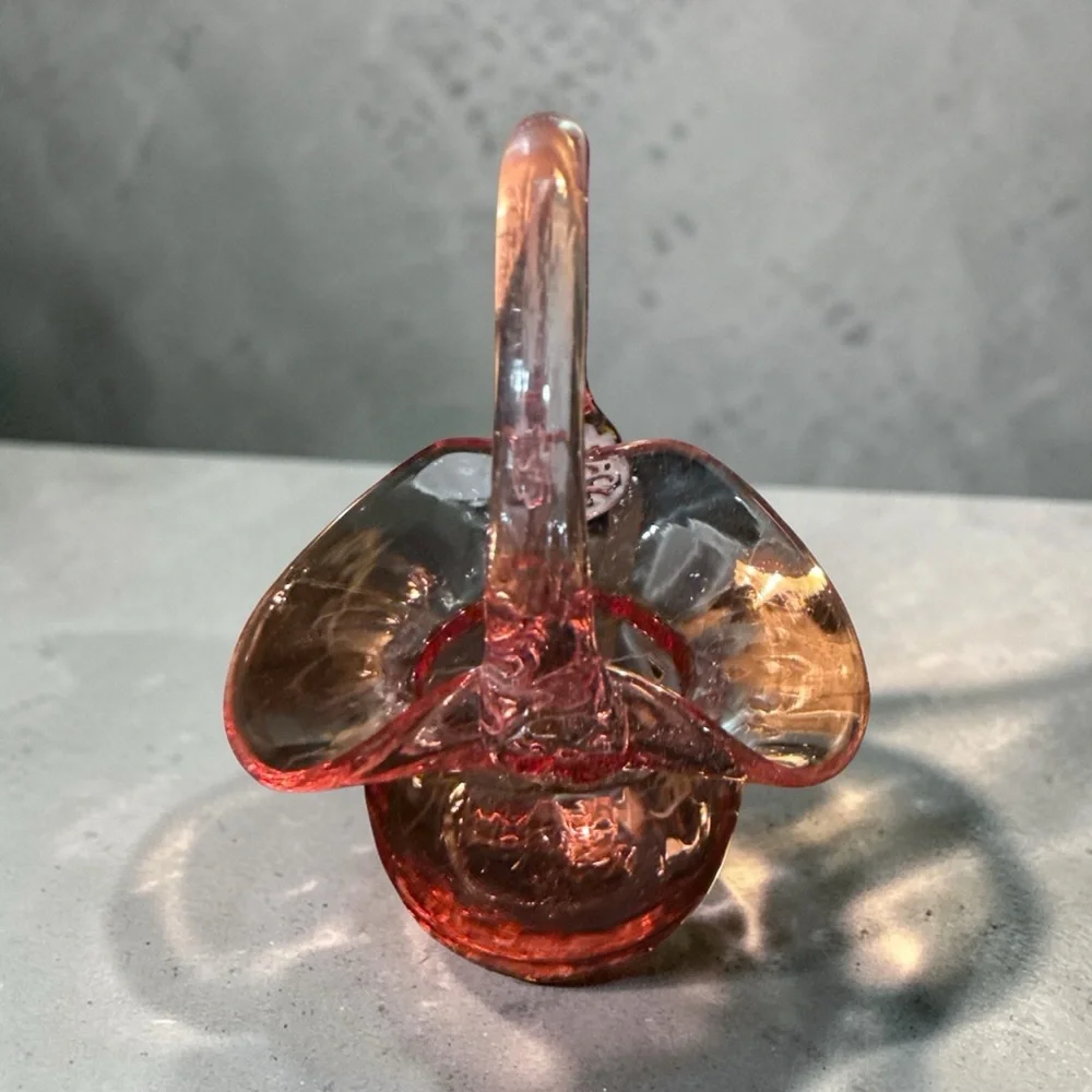 Vintage Joe DeAnda Pink Art Glass Vase 6